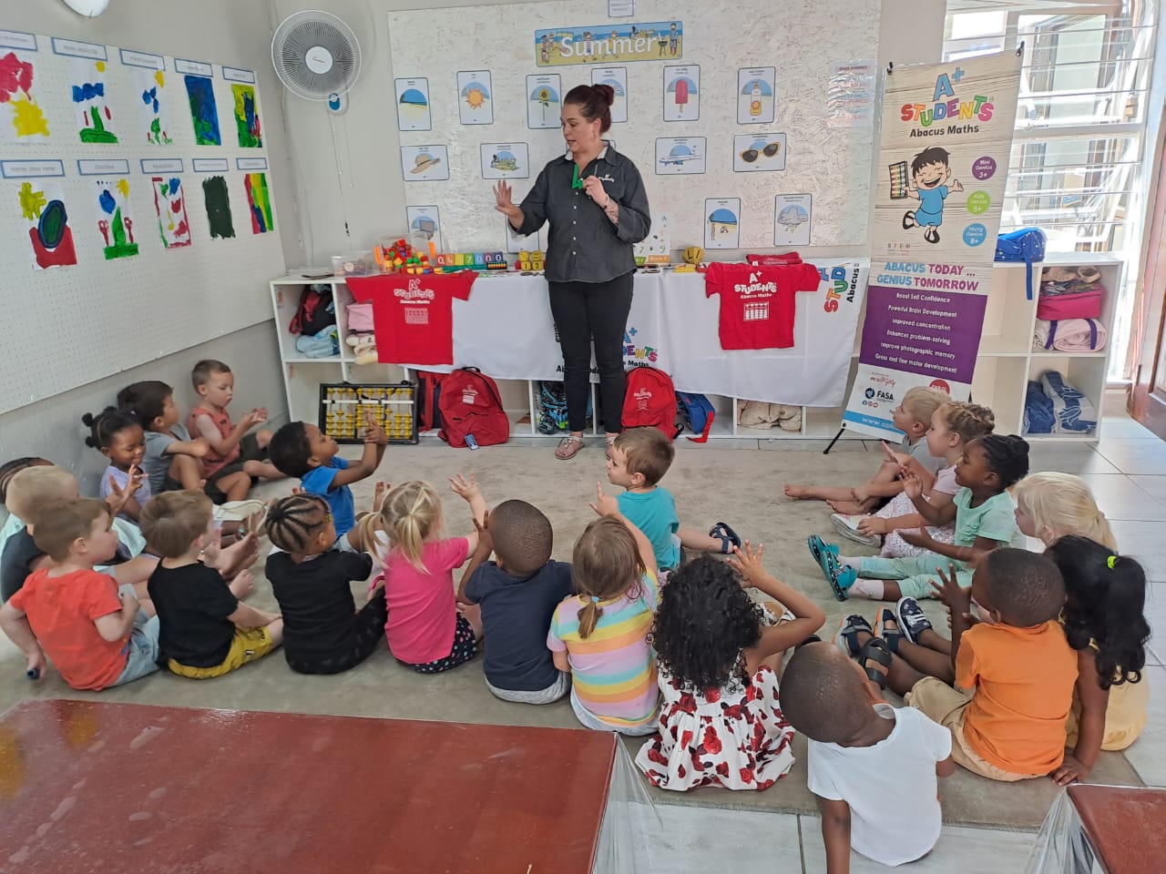 Children in a classroom learning
